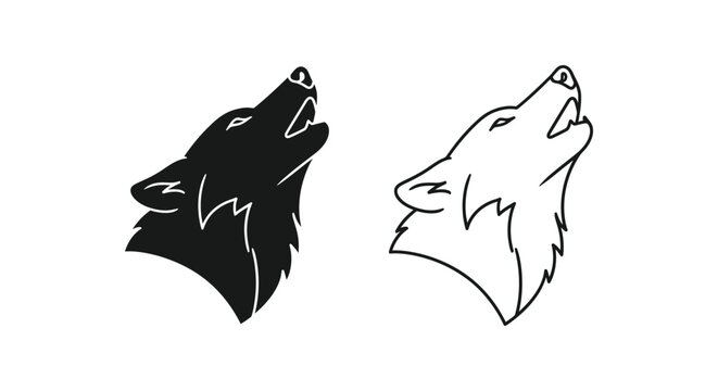 Howling Wolf Logo Design Vector Art Vector