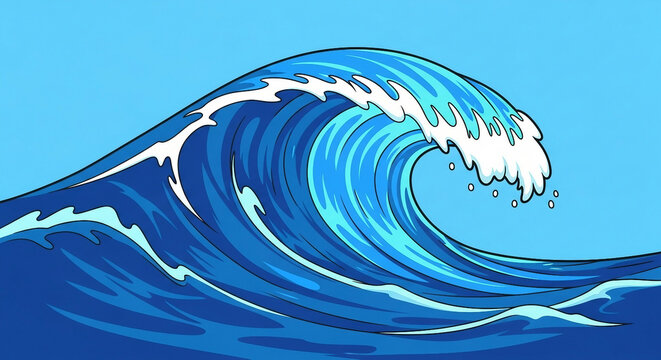 Conceptual 3D hourglass filled with blue ocean water and waves