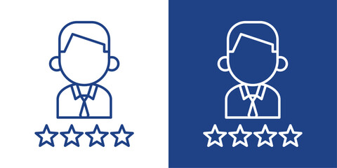 Fototapeta premium Professional Rating Blue And White Icon Style Collection