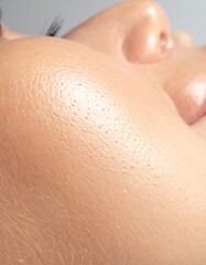 Fototapeta premium Macro close up of clean human skin texture with natural pores