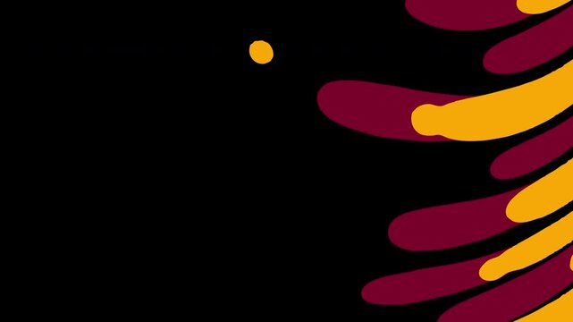 Abstract flowing shapes in maroon yellow and black dynamic motion