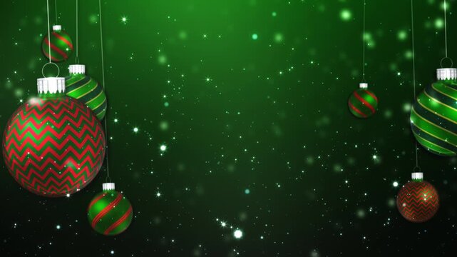 celebration hanging ball decorations motion background with shiny particles