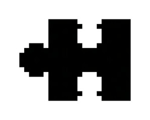 Obraz premium A Puzzle Piece Pixel Art Icon (Solid style)