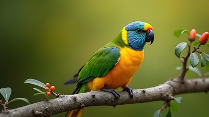 Obraz premium A Beautiful Colorful Parrot with Vibrant Feathers