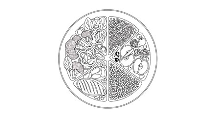 Obraz premium divided plate with healthy and unhealthy food