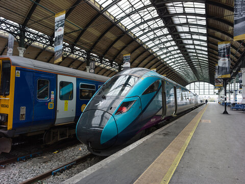 Hull, East Yorkshire, England, United Kingdom, 3rd April 2026, Transpennine Express at Hull Station
