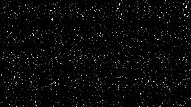 Looping Snow Particles Floating and Falling on Black Screen - Cinematic Winter Effect Stock Video