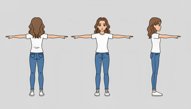 cartoon girl T pose