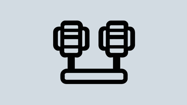 Outline icon of car pedals, including accelerator and brake, representing driving control and automotive technology.