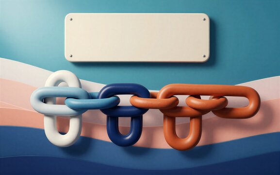 Colorful chains link together symbolizing connection and unity