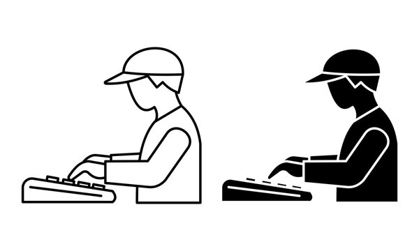 work activities icon outline and glyph for DJing and music production