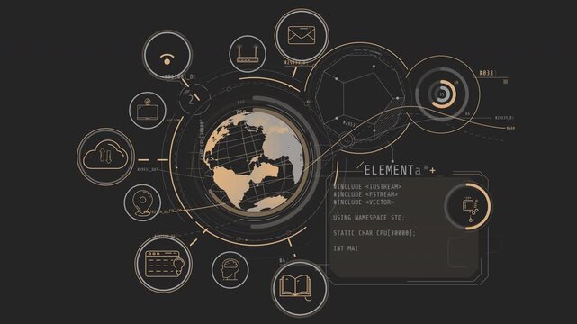 Global digital network with data processing and coding systems