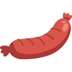 Fototapeta premium Grilled Sausage Flat Food Illustration Icon