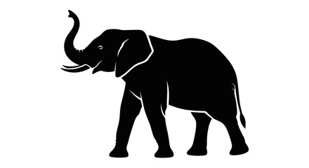 Fototapeta premium Black Elephant Silhouette Walking 2.