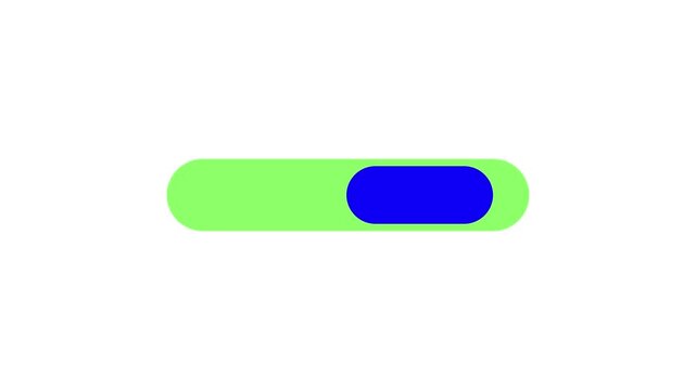 Green and blue progress bar animation showing a loading status or data transfer process on a white background.