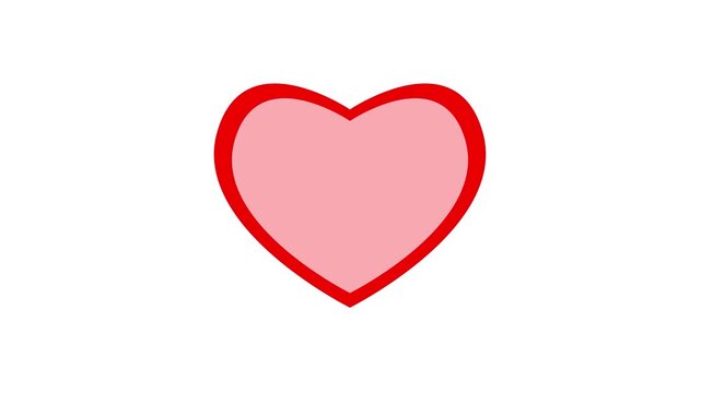Red heart shape filling up animation, representing love, health status, charity progress, or a social media like button.