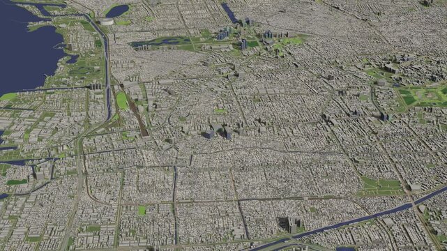3D looped animation of city - Jakarta Indonesia