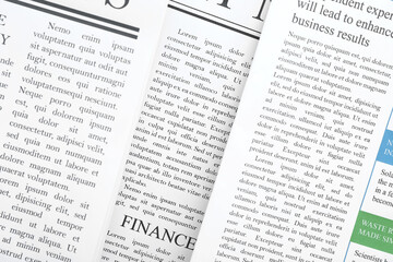 Fototapeta premium Different newspapers as background, closeup