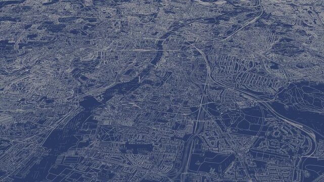 3D looped animation of city - Glasgow Scotland