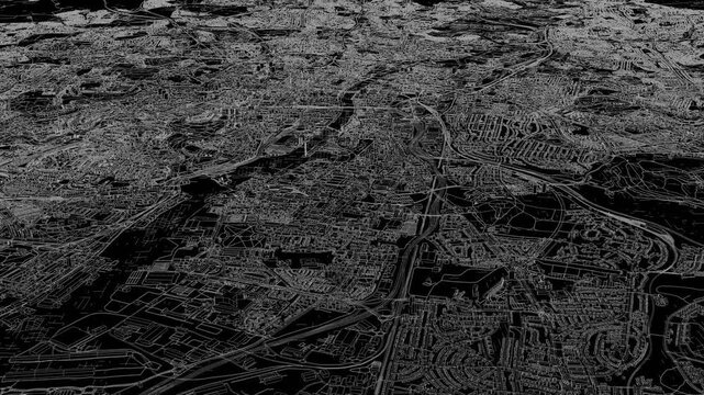 3D looped animation of city - Glasgow Scotland