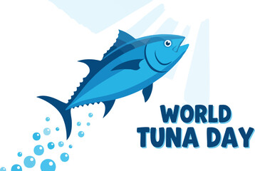 Obraz premium Tuna Vibrant Blue Leaps on White Backdrop Illustration