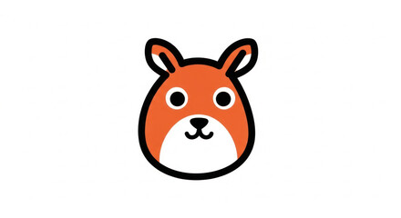 Obraz premium A cute cartoon puppy character with a happy smile and brown head is a funny pet animal illustration designed as a vector icon for nature and farm themes