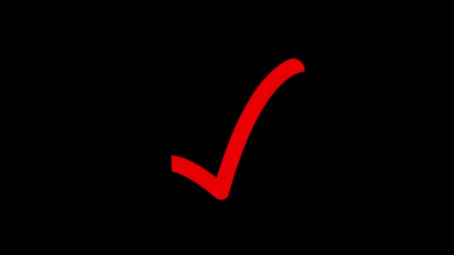 white approved icon, right check mark 4k overlay, select tick mark animation, confirm, success , approved, yes icon signs, right mark icon. check box animation, cheek mark black Background
