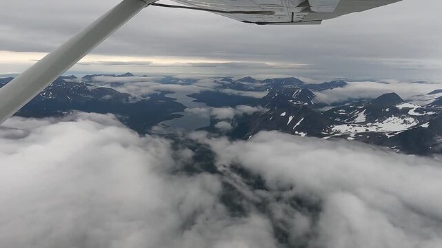 Alaska Katmai National Park overhead view from float plane