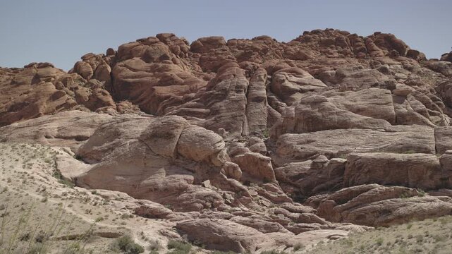 Red Rock Canyon mountains on sunny day 4k