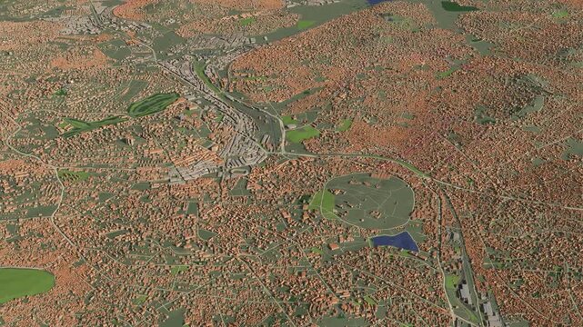 3D looped animation of city - Kampala Uganda