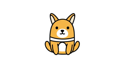Fototapeta premium A funny cartoon dog character with orange fur and a cute tail joins a wild wolf and a tiny kitten in this fun vector illustration design