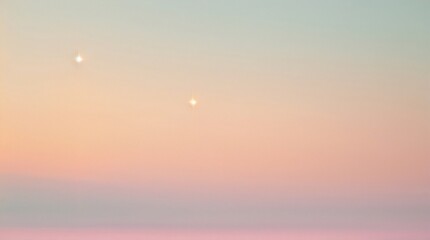 Fototapeta premium Two Shining Stars in a Pastel Gradient Sky