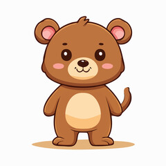Obraz premium Cute Cartoon Teddy Bear Character, Vector Illustration on White Background