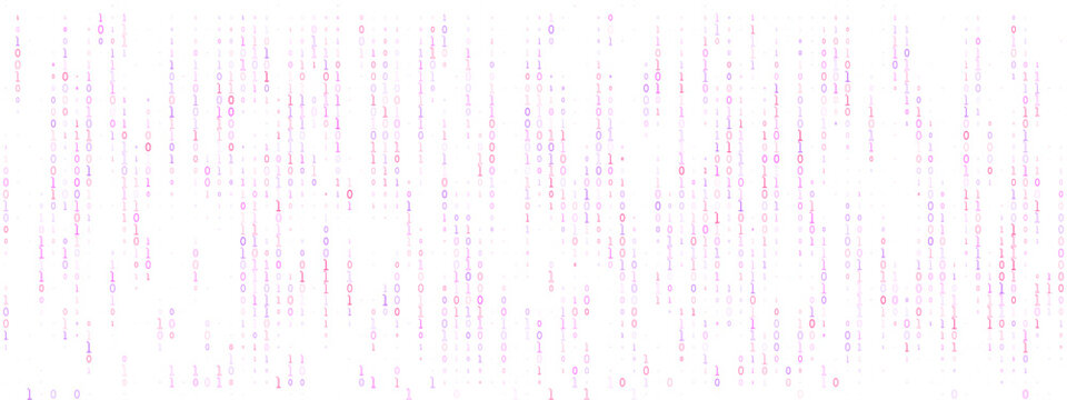 Pink Binary Code Matrix Background for Cybersecurity and Data Privacy