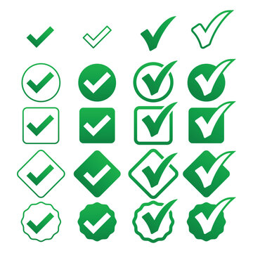 Green Accept Check Mark Vector Illustration