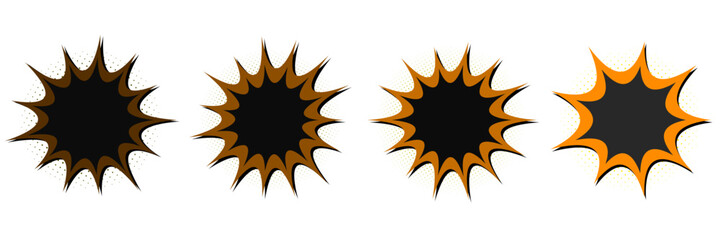 Retro Comic Book Explosion Bubbles for Vintage Superhero Graphic Design © SimpleDesignStudio