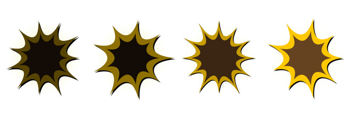 Set of vintage comic book style starburst explosion bubbles for retro pop art and sales promotion graphics © SimpleDesignStudio