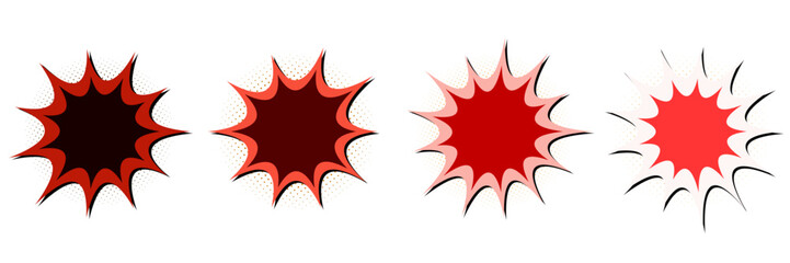 Retro Comic Book Battle Impact Bubbles for Superhero Action Scenes and Pop Art Design © SimpleDesignStudio