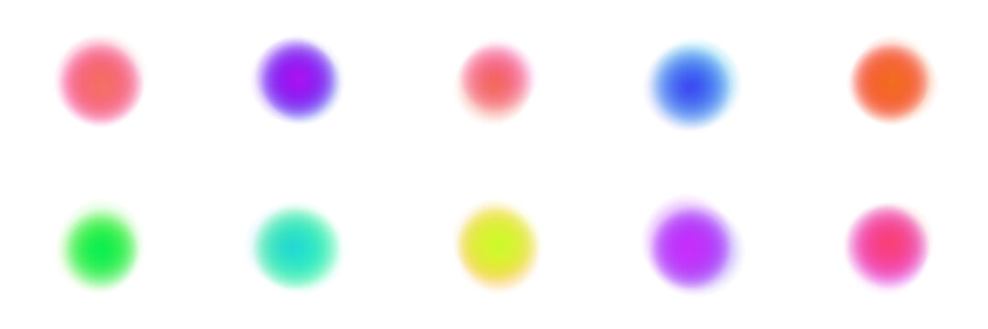 Abstract blurred colorful gradient circles for aura and chakra meditation design