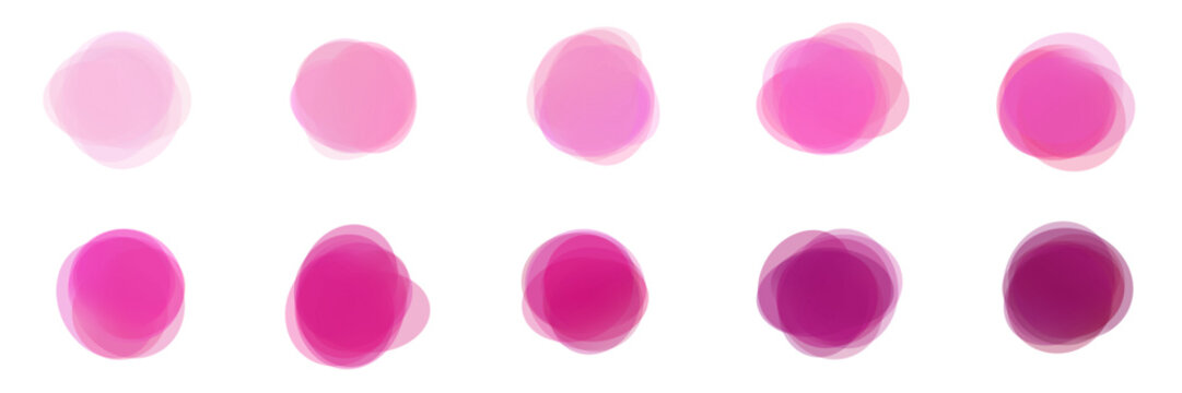 Pink and magenta watercolor circles for mood tracker and digital planner stickers