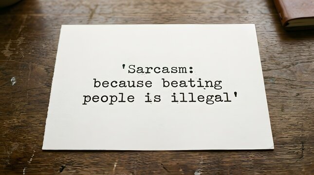 Sarcasm's Sharp Wit: A simple message on paper. Sarcasm cuts through the surface, sharing a glimpse of humor 