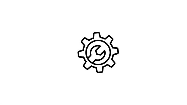Maintenance icon animation for repair service and technical support concept