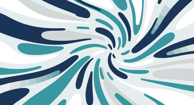 A swirling abstract design with curved shapes in cool, calming colors