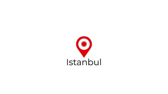 istanbul location marker with wave pulse and smooth bounce ui animation.