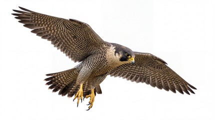 Fototapeta premium A majestic peregrine falcon soaring through the air with wings fully extended in flight posture
