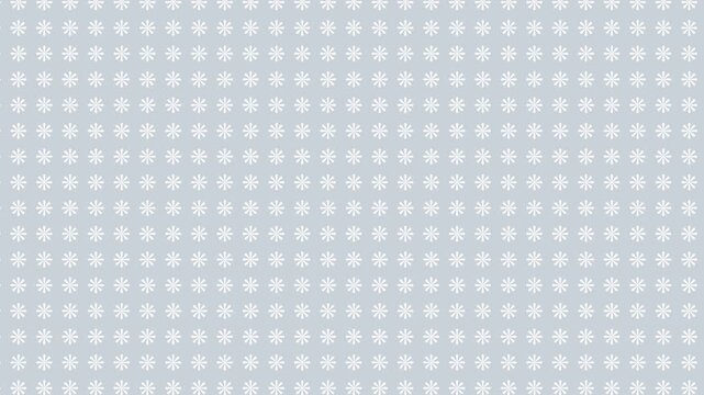 Minimalist white flower sparks rotating on clean gray background loop.