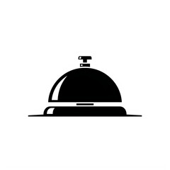 Fototapeta premium Black service bell with a button on top