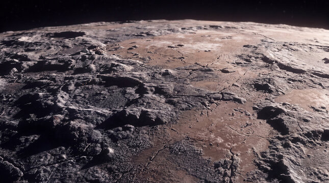 Close Up Surface Texture of Makemake Dwarf Planet with Icy Details