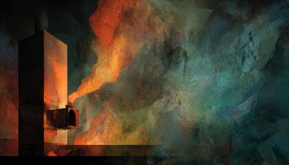 Fototapeta premium Abstract Industrial Smoke and Color Design