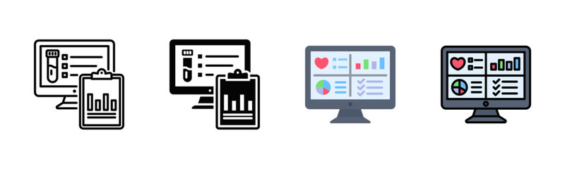 Obraz premium Health Dashboard Icon Pack In Multiple Styles